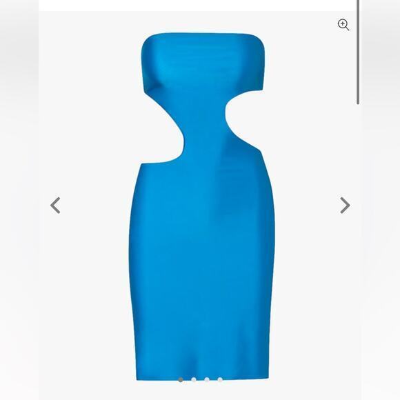 BAOBAB Collection Mambo Asymmetric Cut Out Mini‎ Dress Azulado Blue Large New - Picture 3 of 15